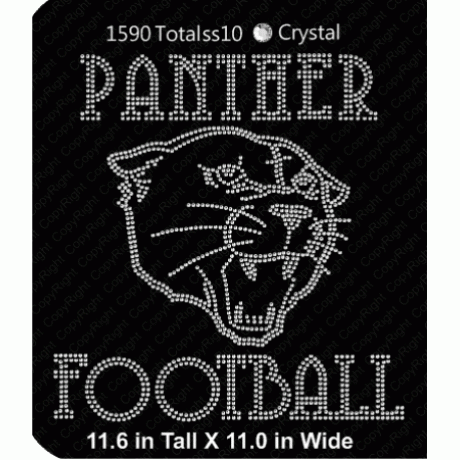 Panther Football Rhinestone Design EPS SVG