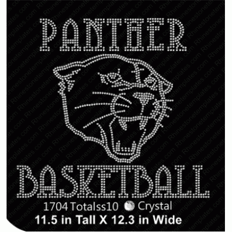 Panther Basketball Rhinestone Design EPS SVG
