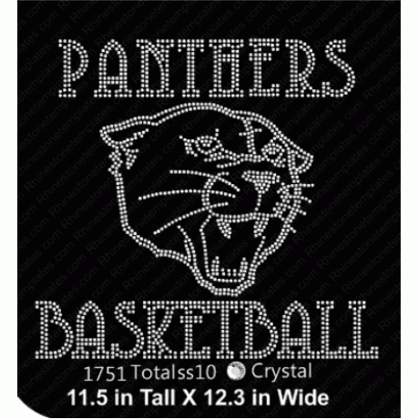Panthers Basketball Rhinestone Design EPS SVG