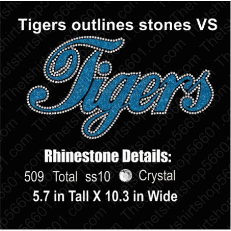 Tigers Outlined VS Rhinestone Transfer