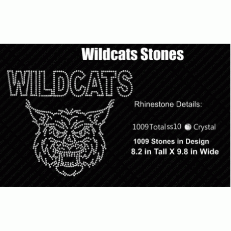 Wildcats with Stones Rhinestones Transfer