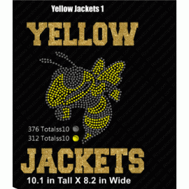 Yellow Jackets 1 Rhinestone Design Download EPS SVG