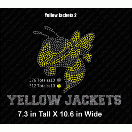 Yellow Jackets 2 Rhinestone Design Download EPS SVG