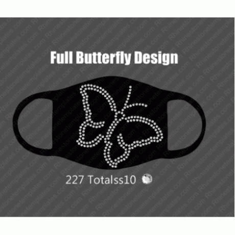 Rhinestone Mask Full Butterfly Digital Design Rhinestone Mask Full Butterfly Digital Design
