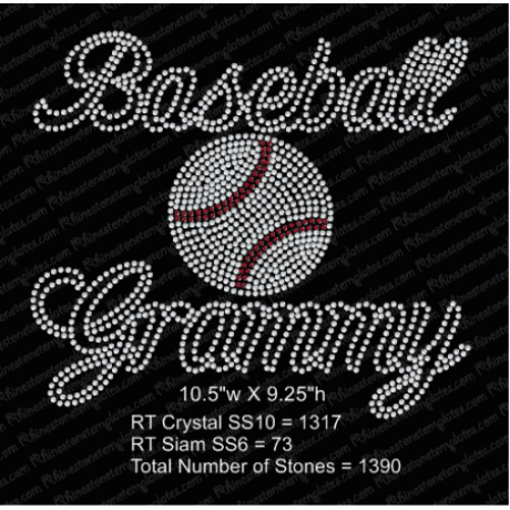 Baseball Grammy Fancy Rhinestone Download EPS SVG