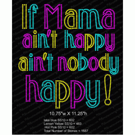 If Mama Aint Happy Rhinestone Download eps svg