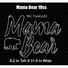 Mama Bear Rhinestone Digital Design SVG EPS