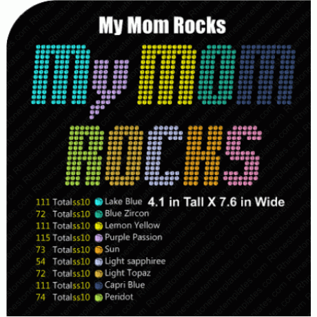 My Mom Rocks Rhinestone Download EPS SVG