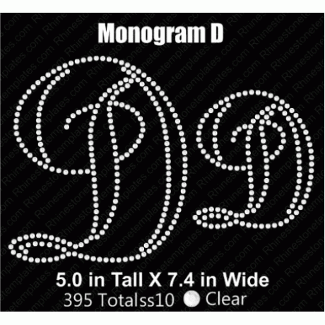 Monogram D Rhinestone Download EPS SVG