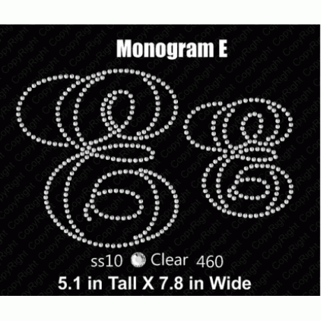 Monogram E Rhinestone Download EPS SVG