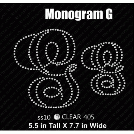 Monogram G Rhinestone Download EPS SVG