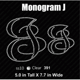 Monogram J Rhinestone Download EPS SVG