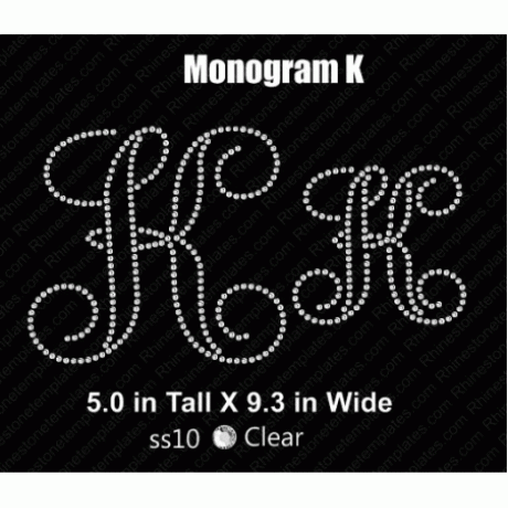 Monogram K Rhinestone Download EPS SVG