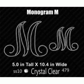 Monogram M Rhinestone Download EPS SVG