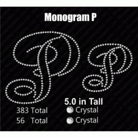 Monogram P Rhinestone Download EPS SVG
