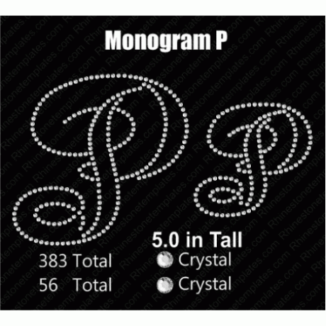 Monogram P Rhinestone Download EPS SVG