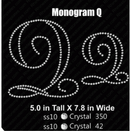 Monogram Q Rhinestone Download EPS SVG
