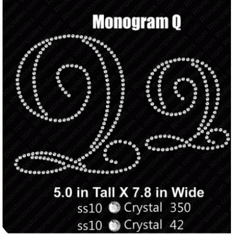 Monogram Q Rhinestone Download EPS SVG