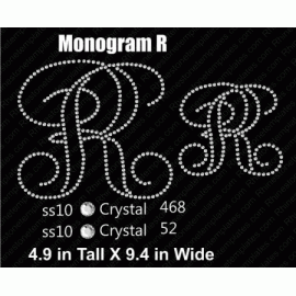Monogram R Rhinestone Download EPS SVG
