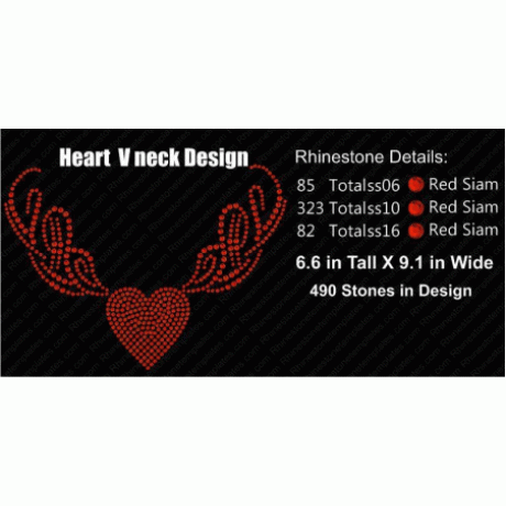 Necklace Heart Design Digital Rhinestone EPS SVG