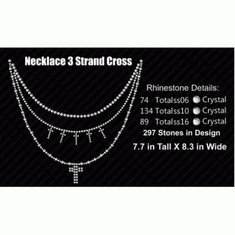 Necklace 3 Row Cross Rhinestone Download EPS SVG