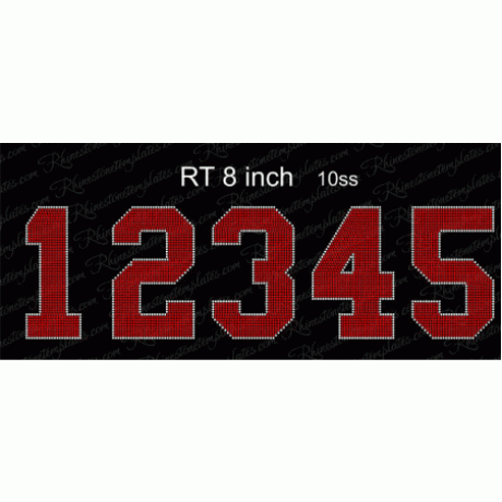 Rt 8 Inch Numbers 2 colors Rhinestone Download