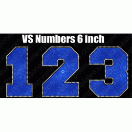 Numbers VS 6 inch Rhinestone Download EPS SVG
