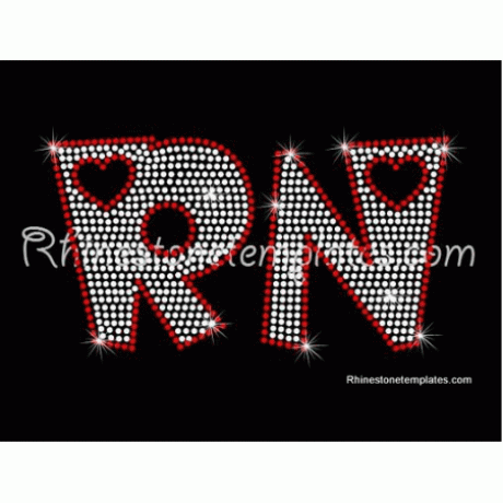 RN Hearts Nurse Rhinestone Download EPS SVG