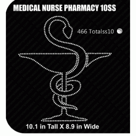 Medical Nurse Pharmacy Rhinestone 10ss eps svg