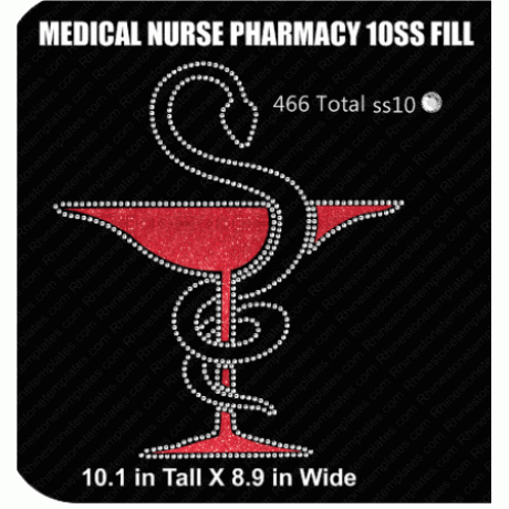 Medical Nurse Pharmacy Rhinestone 10ss fill eps svg