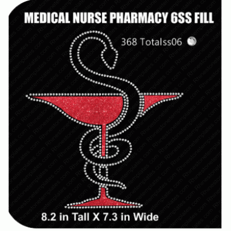 Medical Nurse Pharmacy Rhinestone Fill 6ss eps svg
