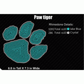 Paw Tiger Rhinestone Download EPS SVG