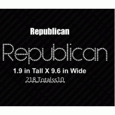 Republican Rhinestone Design EPS SVG