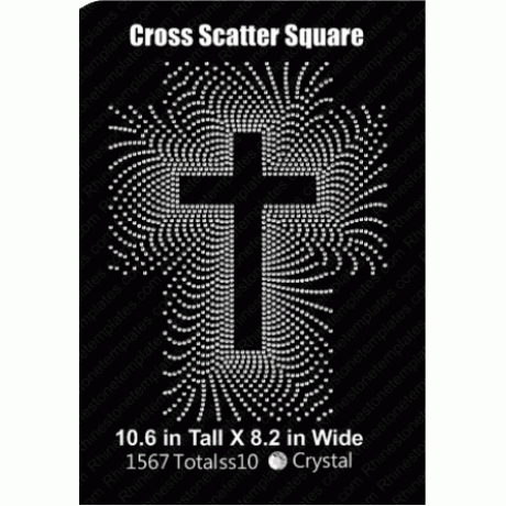 Cross Scatter Square Rhinestone Template Precut