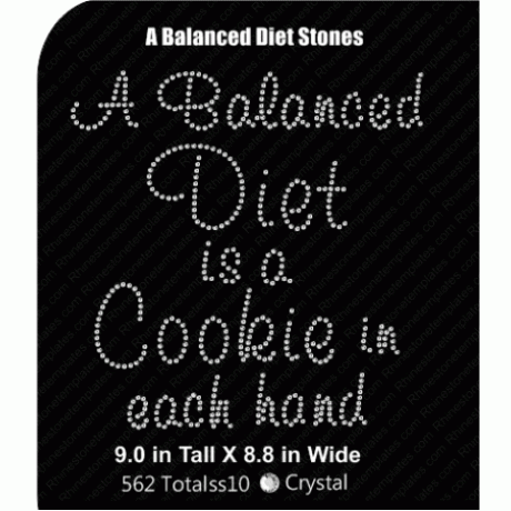 A Balanced Diet is a Cookie in each hand Stones Design EPS SVG