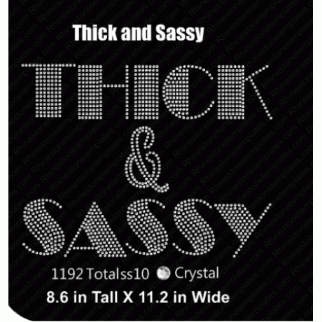 Thick and Sassy Rhinestone Design EPS SVG
