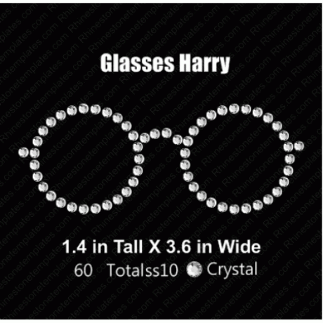 Glasses Harry Rhinestone Template