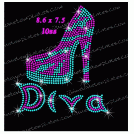 Shoe Diva Zebra Rhinestone Download EPS SVG