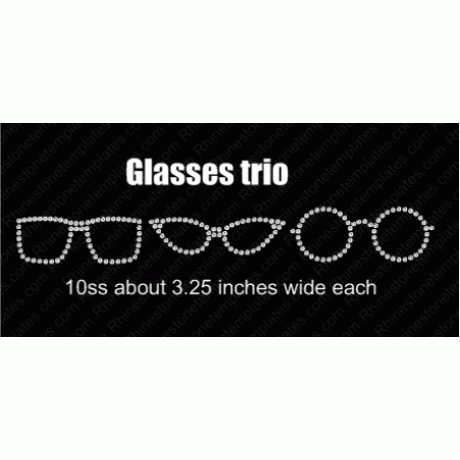 Glasses Trio Rhinestone Digital EPS SVG