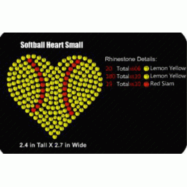 Softball Heart Small Great for Bows,Caps Download Eps SVG