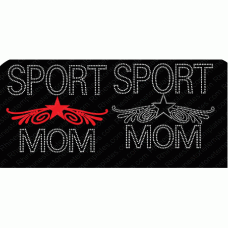 Sport Star Wing Mom Digital Design EPS SVG