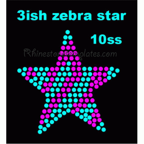 Star Zebra 3ish inch Rhinestone Template