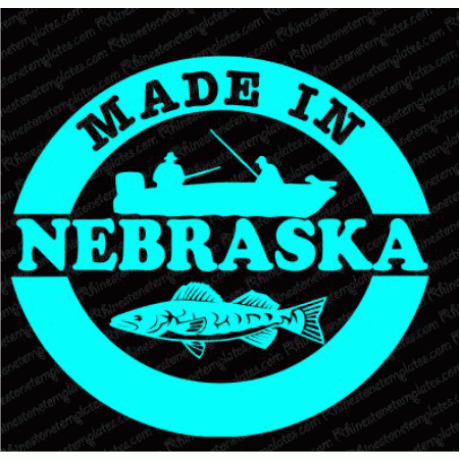 Made in Nebraska Walleye and Boat Download EPS SVG