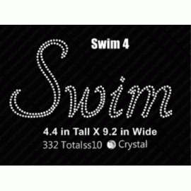 Swim 4 Rhinestone Design Download EPS SVG