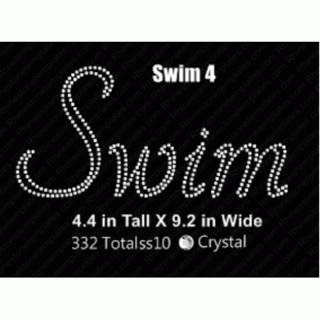 Swim 4 Rhinestone Design Download EPS SVG