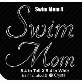Swim Mom 4 Rhinestone Design Eps SVG Download