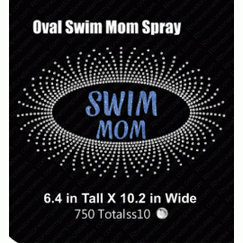 Oval Spray Swim Mom Digital Design EPS SVG