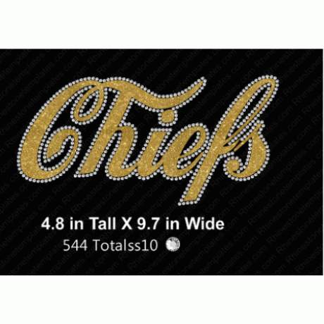 Chiefs Sports VS Rhinestone Glitter Transfer
