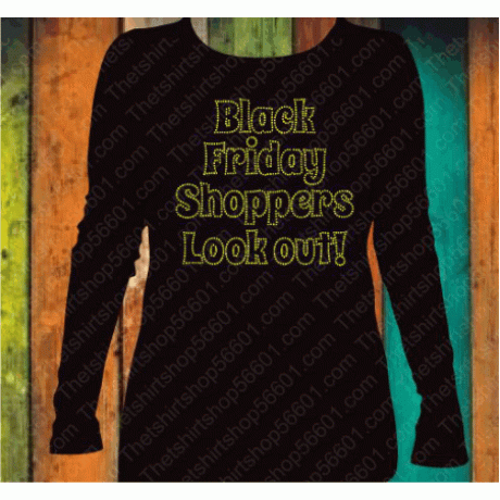 Black Friday Shoppers Look out Rhinestone Download EPS SVG