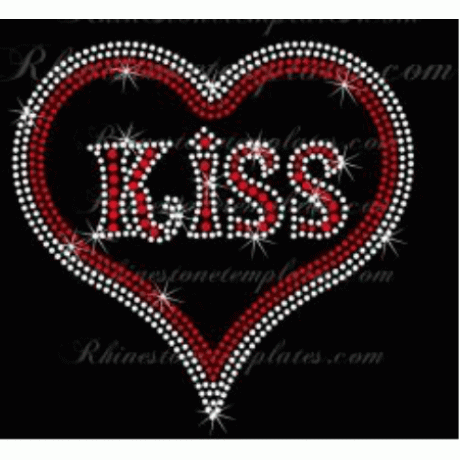 Heart Kiss Valentine Rhinestone Download EPS SVG